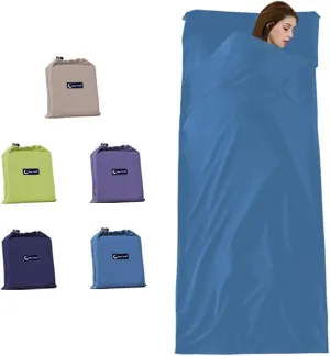 Sleeping Bag Liner Travel Camping Sheet, Lightweight Portable Sleeping Sheets for Outdoor Travel Backpacking Hiking Picnics Hotels
