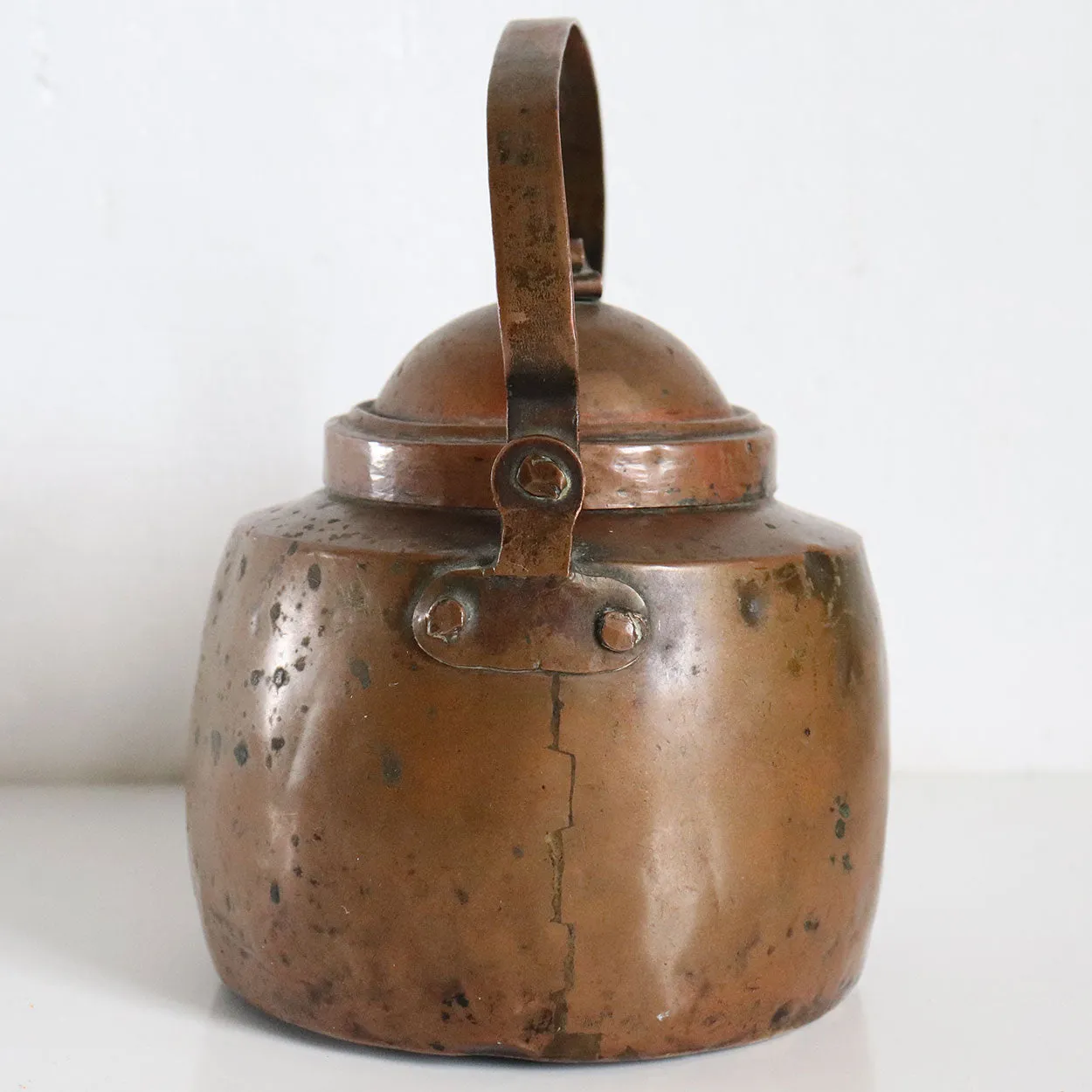 Small Swedish Copper Gooseneck Teapot or Water Kettle