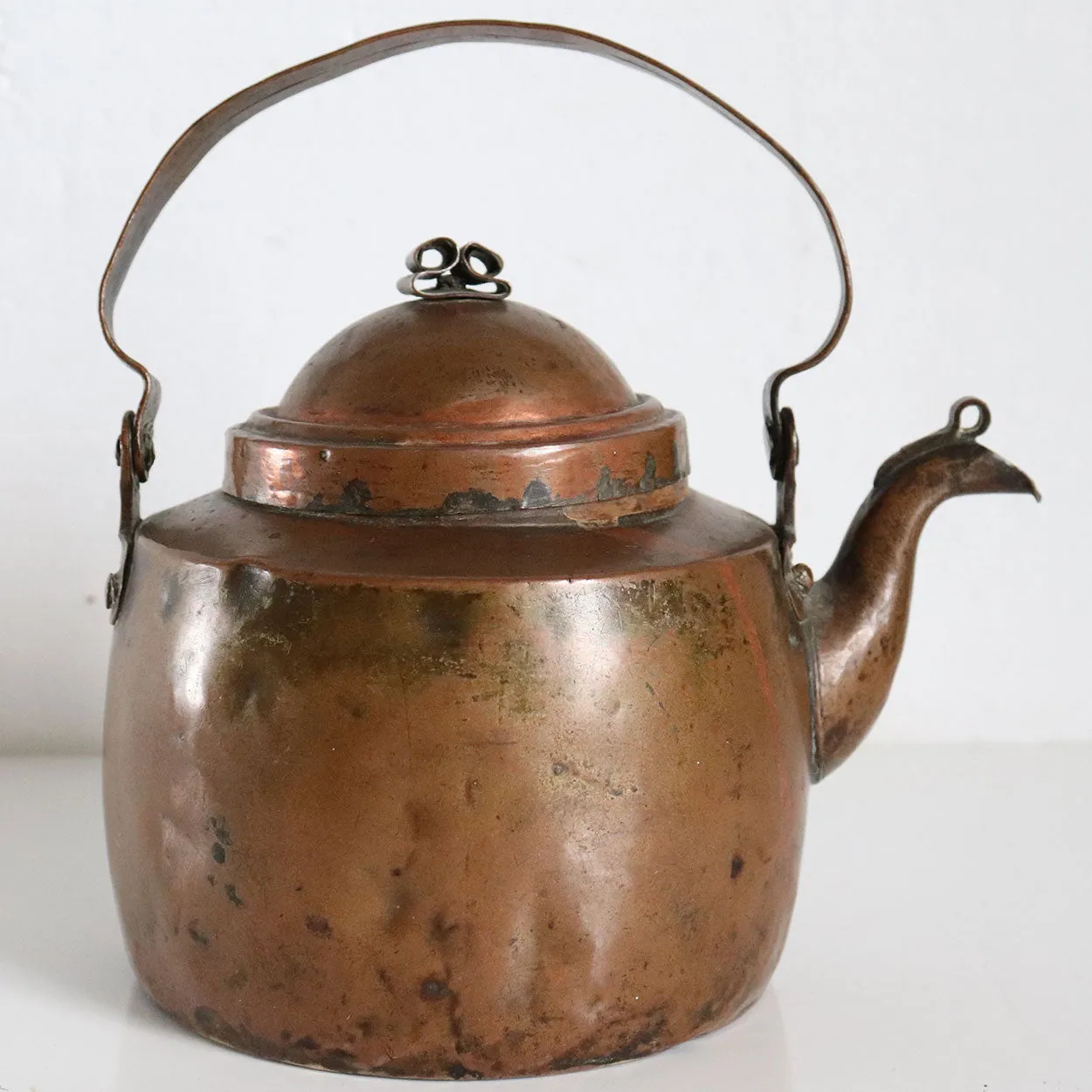 Small Swedish Copper Gooseneck Teapot or Water Kettle