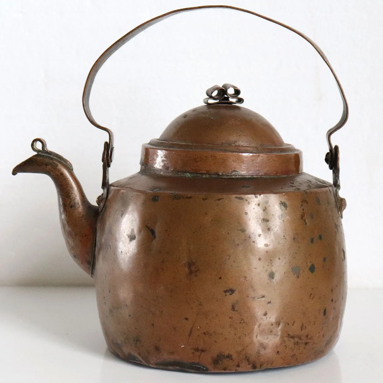 Small Swedish Copper Gooseneck Teapot or Water Kettle