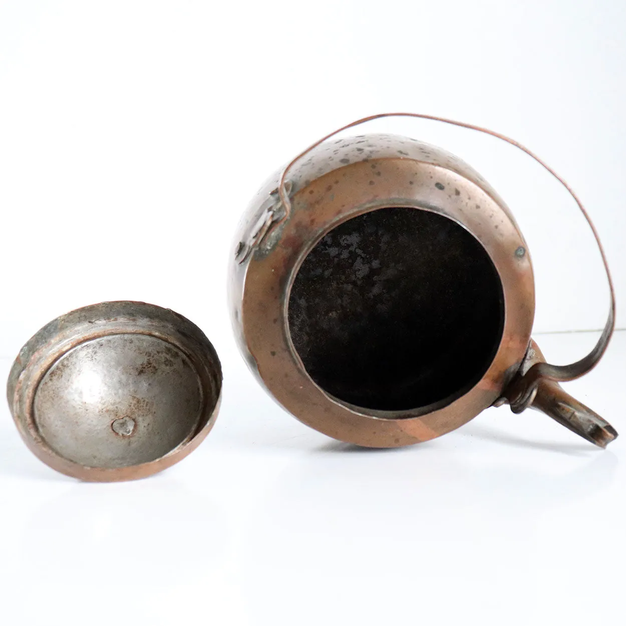 Small Swedish Copper Gooseneck Teapot or Water Kettle