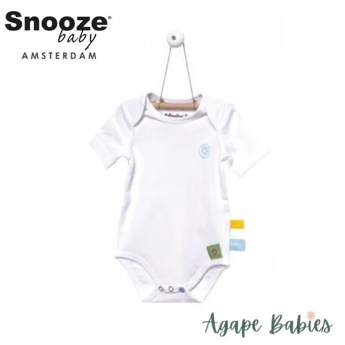 Snoozebaby Short Sleeve Romper in White - 4 Sizes