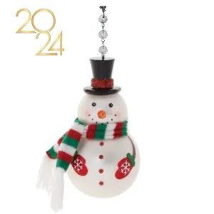SNOWMAN w/ RED/GREEN SCARF (Set/1) MAGNETIC CHANDELIER ORNAMENT - 2 STYLES AVAILABLE