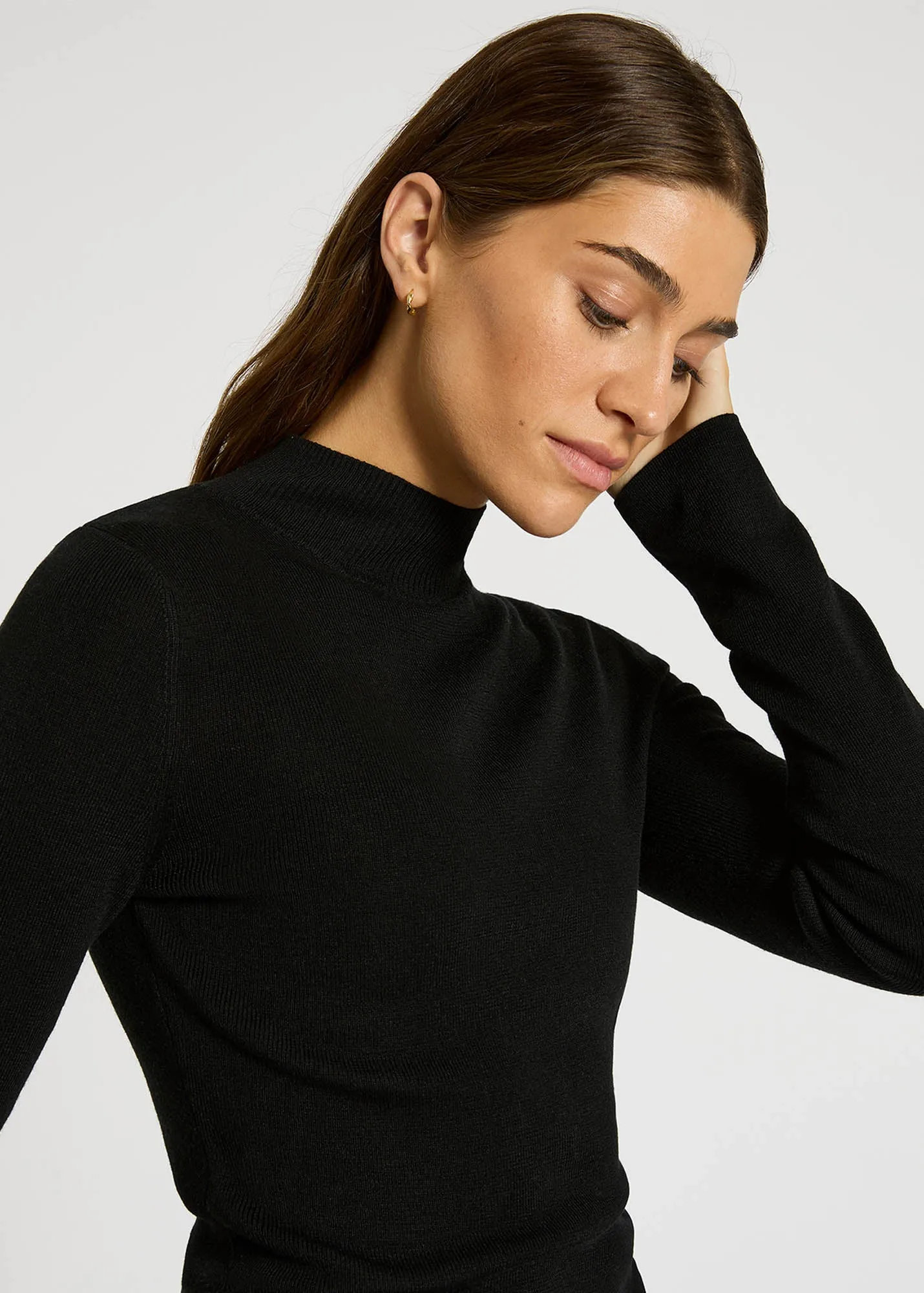Snug Knit Mock Neck Long Sleeve
