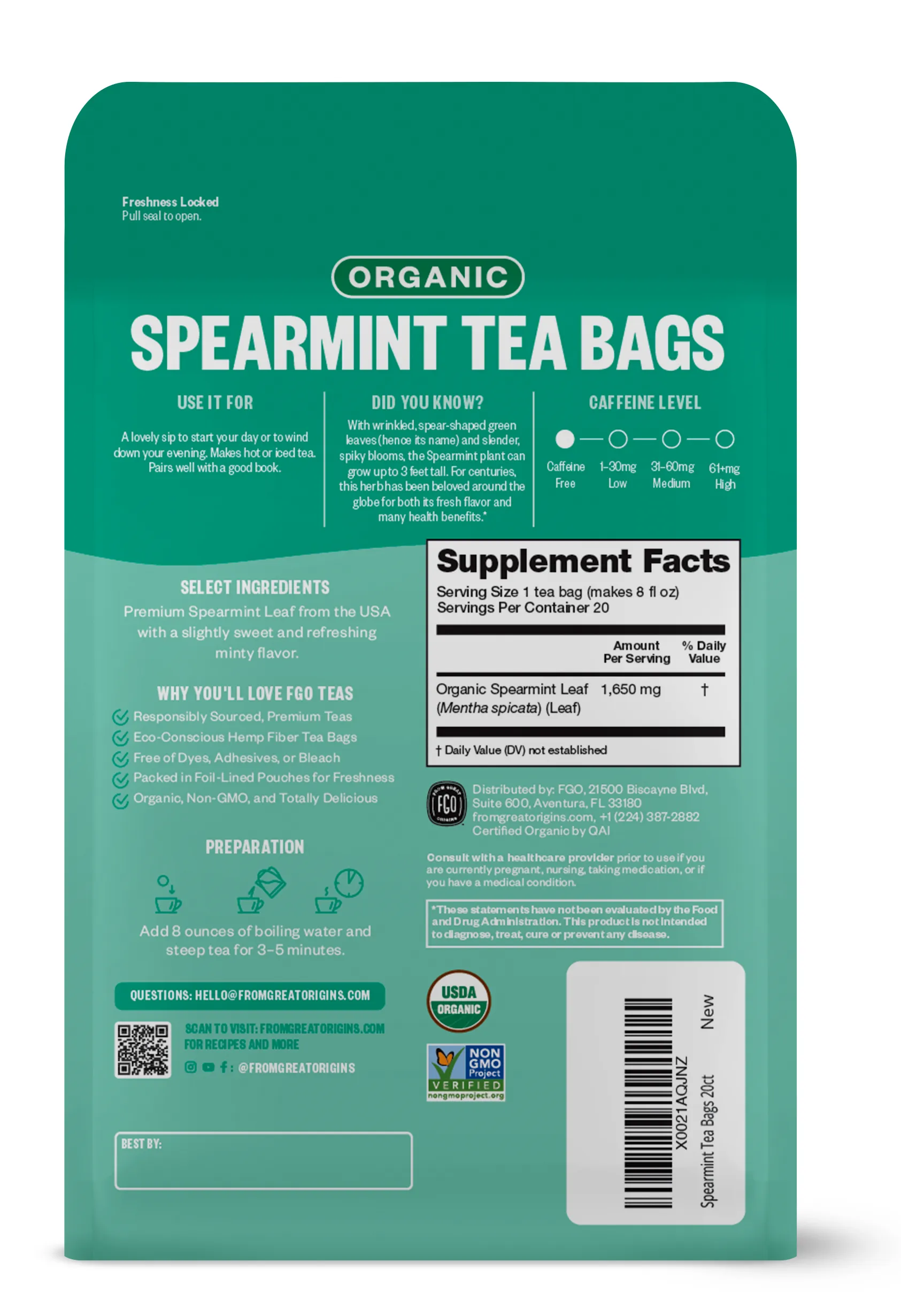 Spearmint Tea Bags