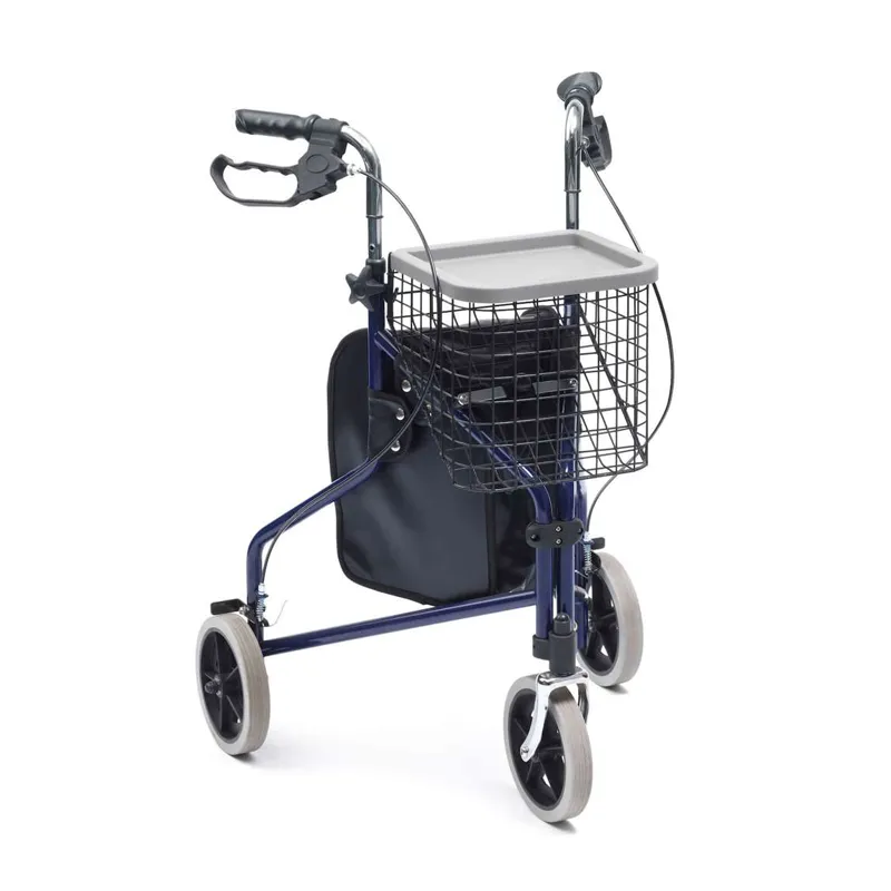 Steel Tri-Walker with Bag, Basket & Tray | Blue | Pack of 2