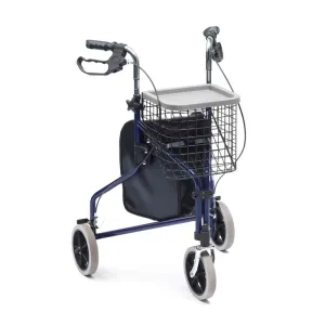 Steel Tri-Walker with Bag, Basket & Tray | Blue | Pack of 2