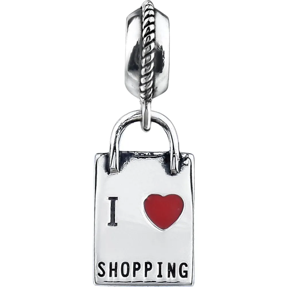 Sterling Silver 15x8.3mm Shopping Bag Charm
