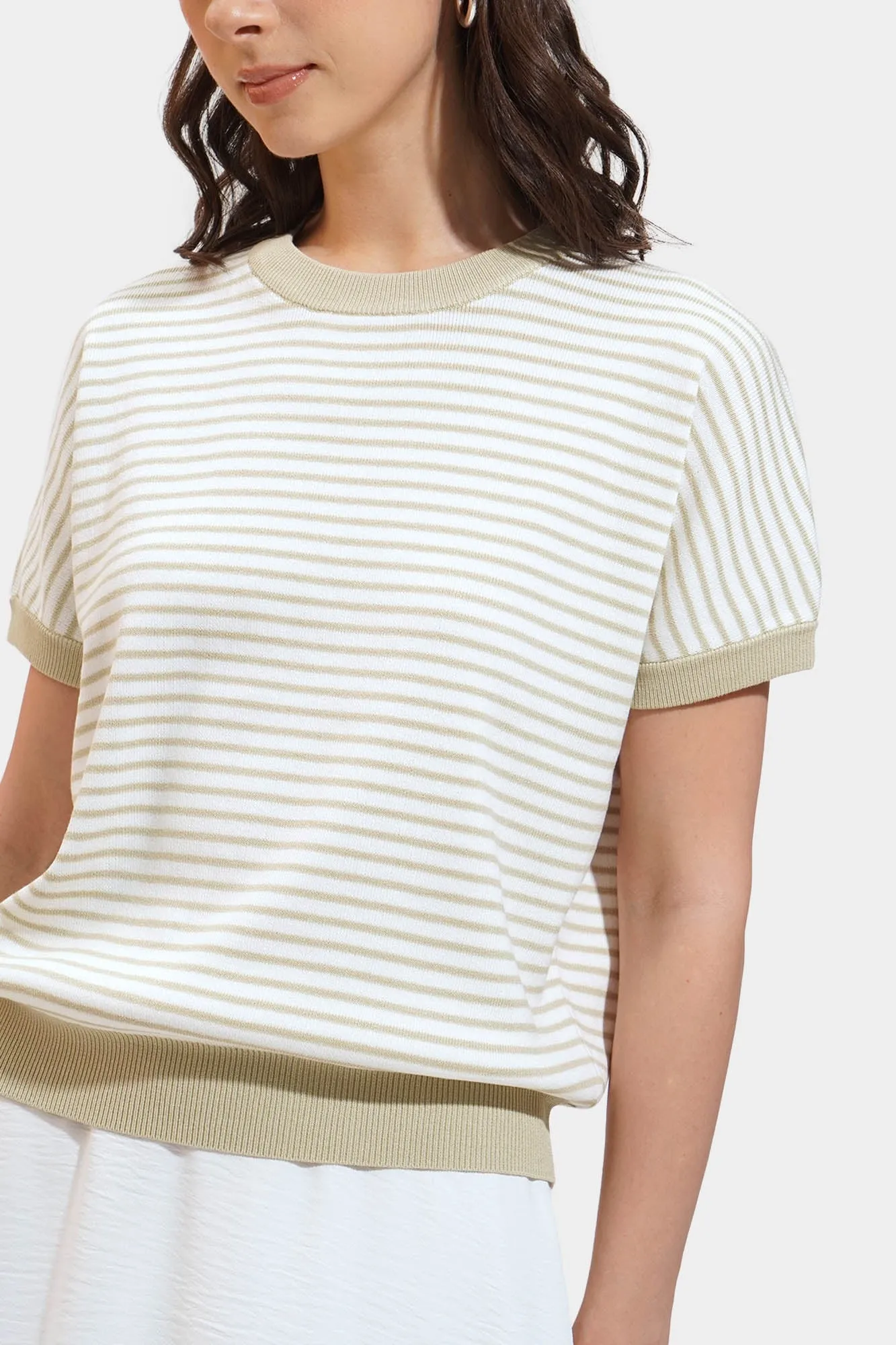 Striped Extended Sleeves Tee