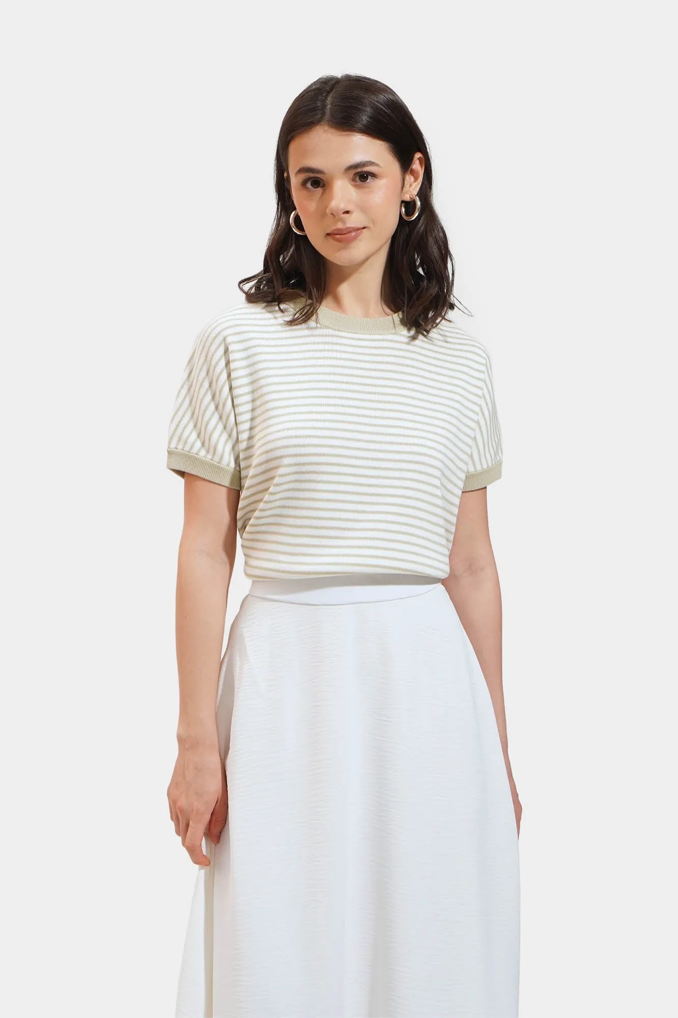 Striped Extended Sleeves Tee