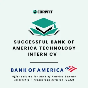 Successful Bank of America Technology Graduate Role CV (2022)