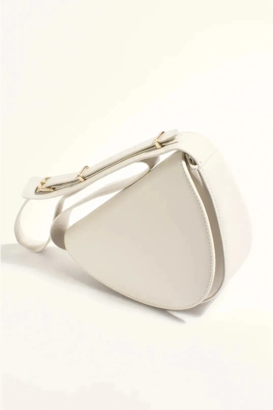 Suki Angled Sleek Cross Body Bag Stone
