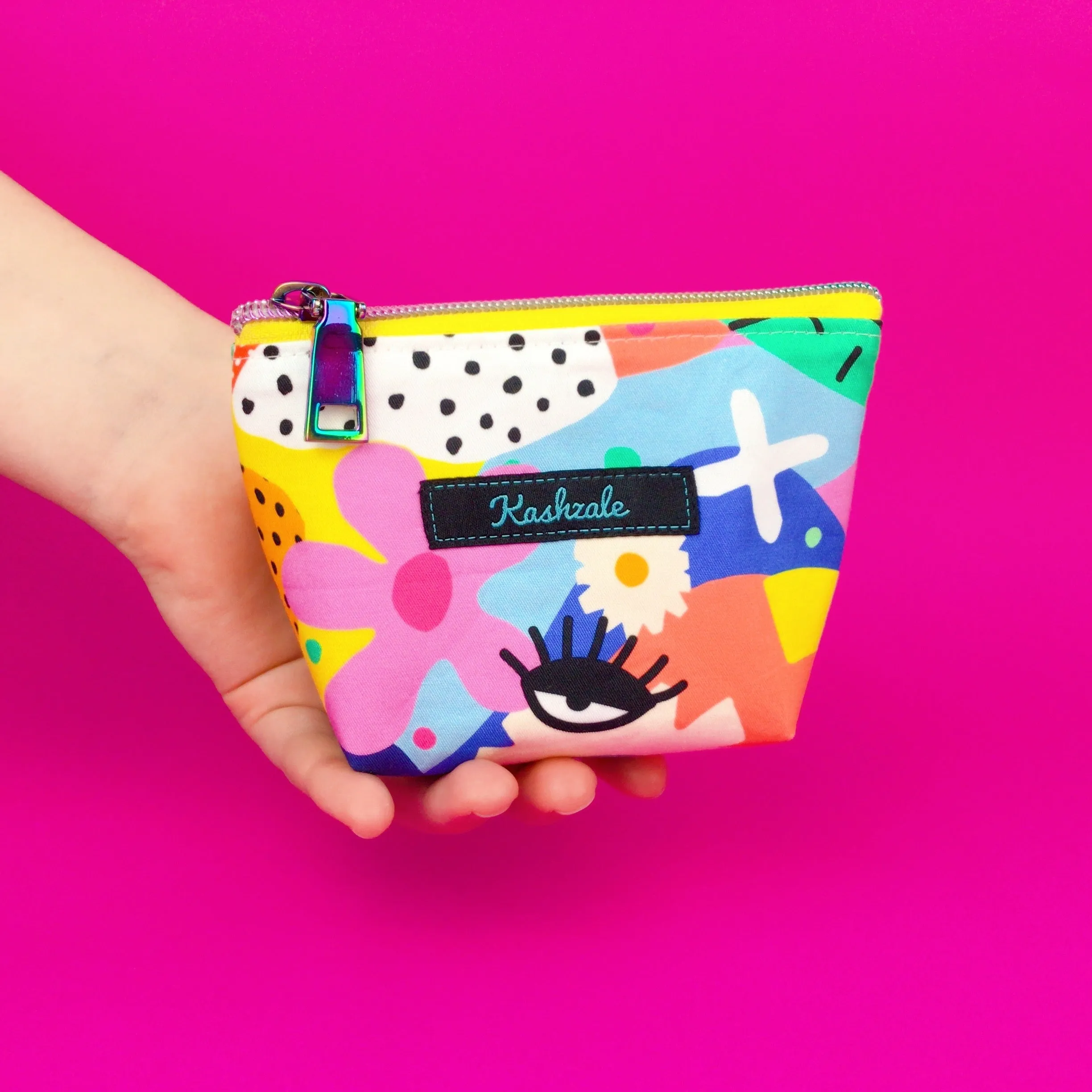 Sunshine and Happiness Small Makeup Bag.  Deb McNaughton Design.