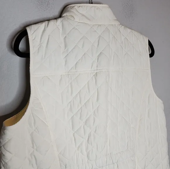 Talbots Cream Quilted Vest Zip Snap Soft Lined Womens Size 1X