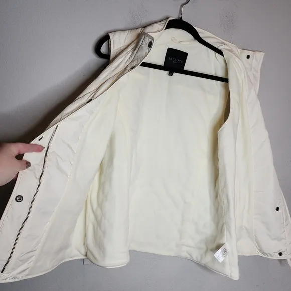 Talbots Cream Quilted Vest Zip Snap Soft Lined Womens Size 1X