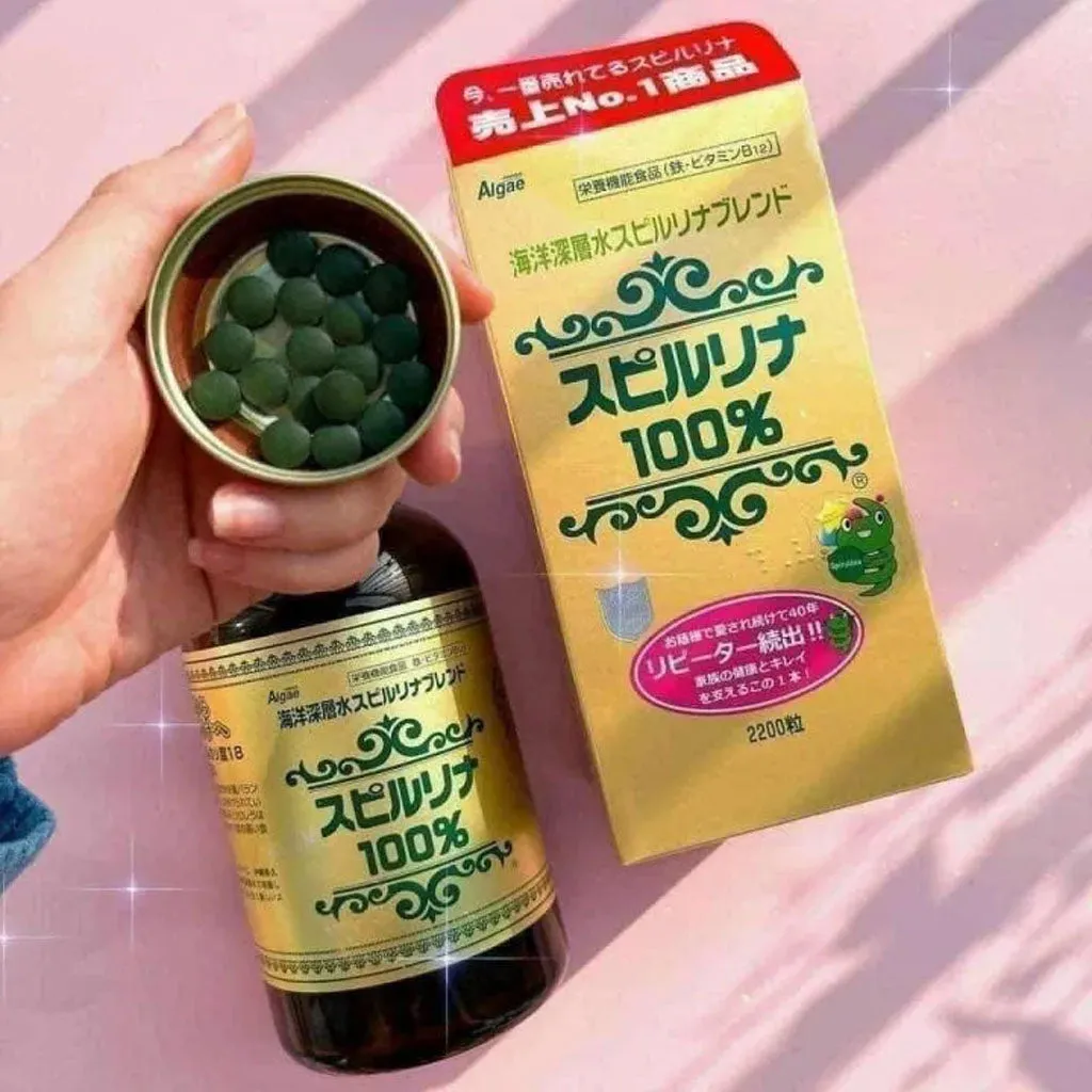 Tảo Xoắn Spirulina Algae Nhật Bản 2200 Viên