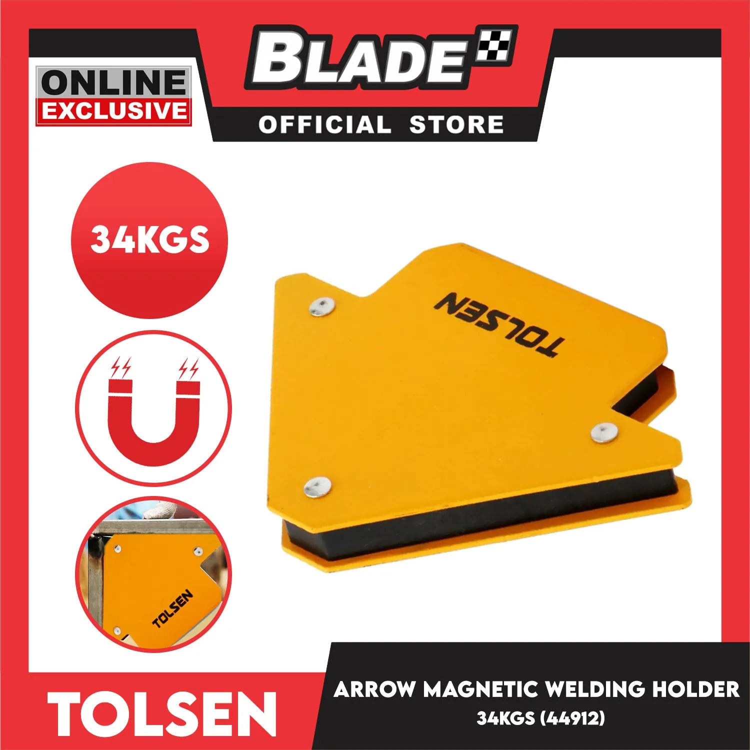 Tolsen 44912 Arrow Magnetic Welding Holder 75 lbs