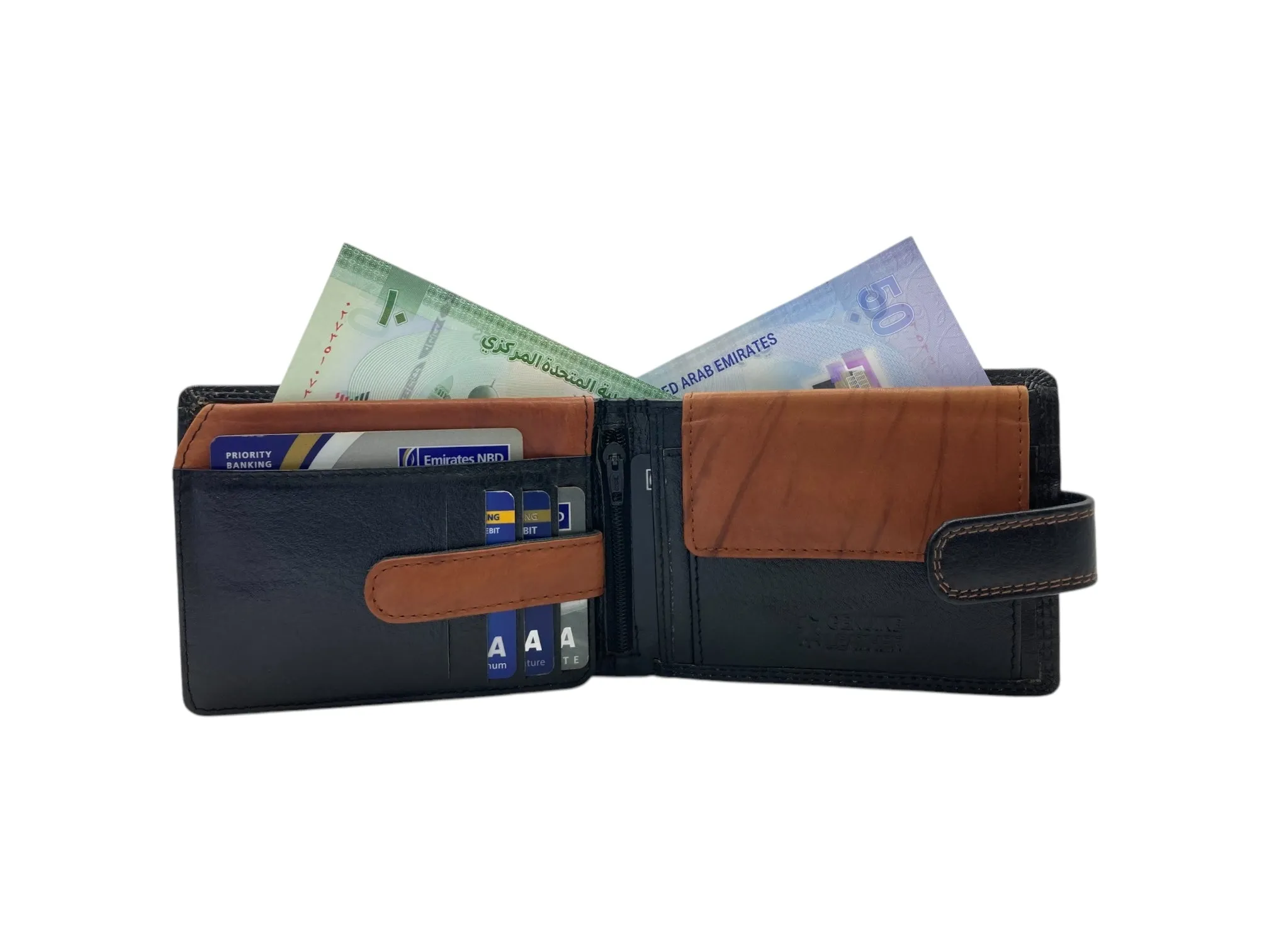 Top Grain Napa Leather Card & Coin Billfold Wallet # 1510L