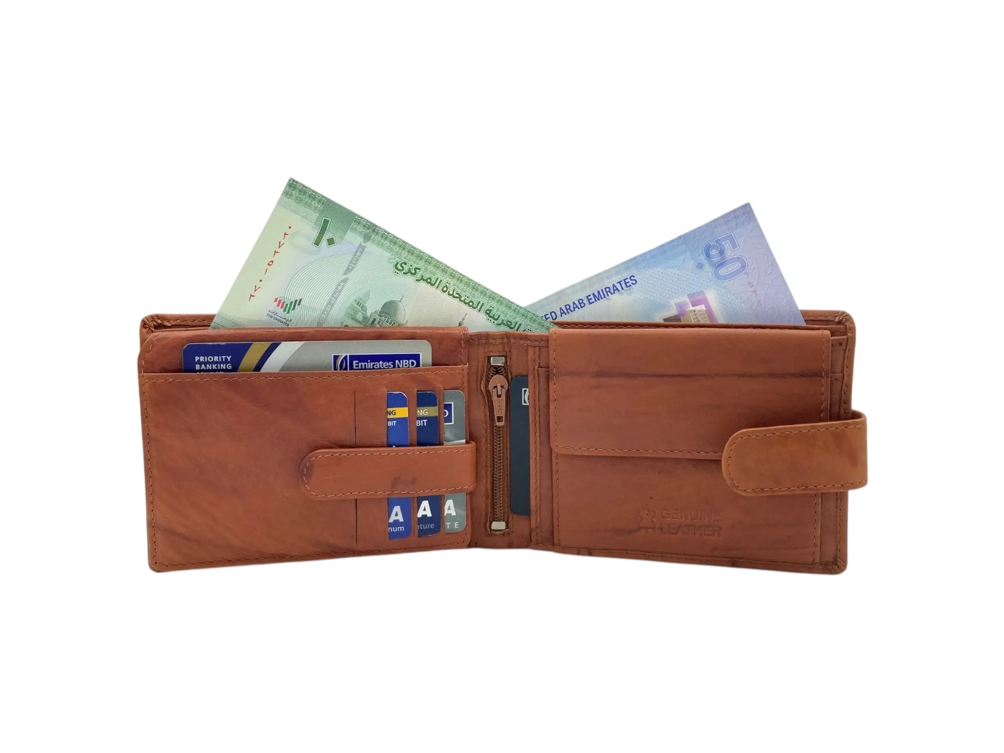 Top Grain Napa Leather Card & Coin Billfold Wallet # 1510L