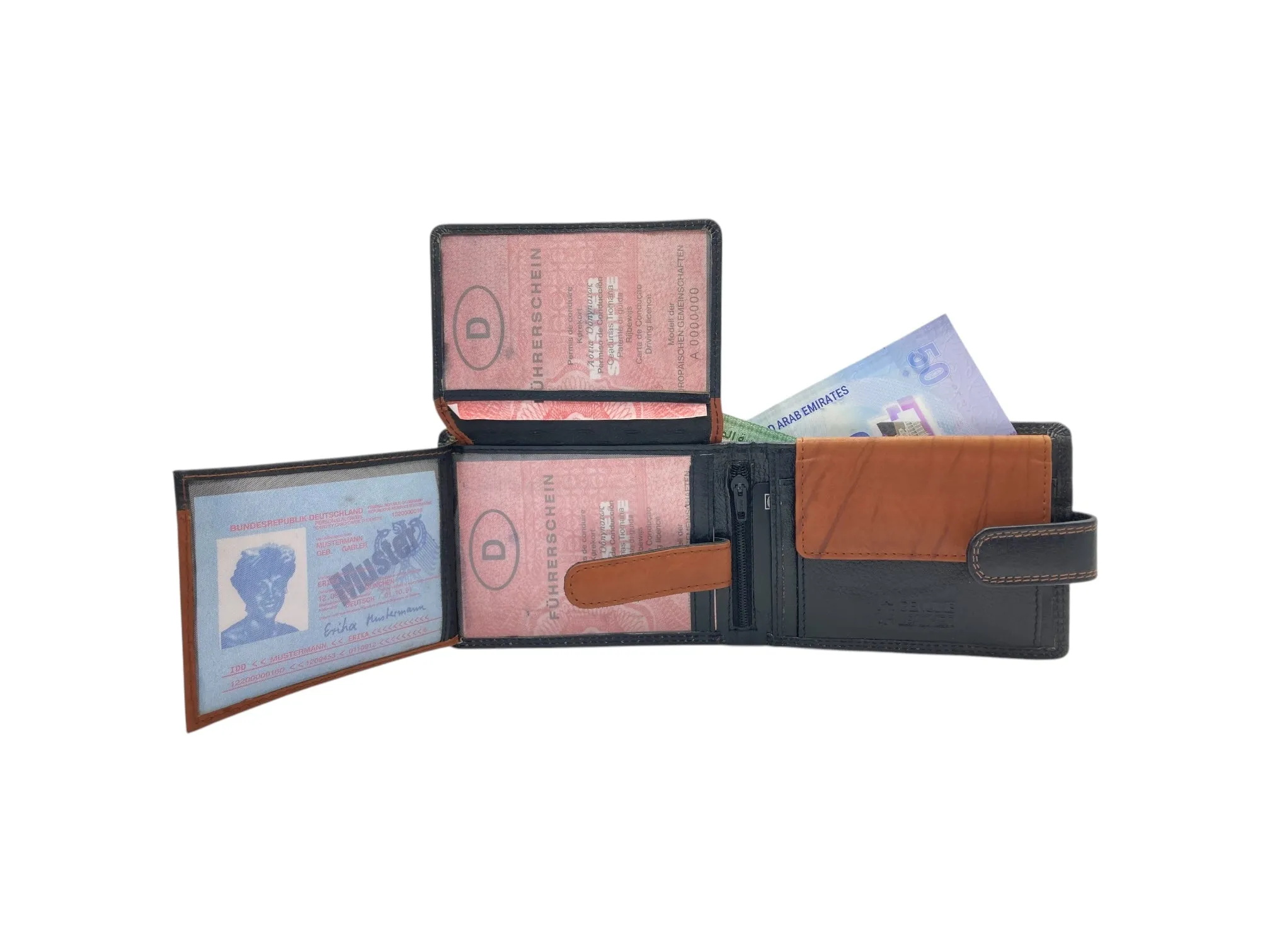 Top Grain Napa Leather Card & Coin Billfold Wallet # 1510L