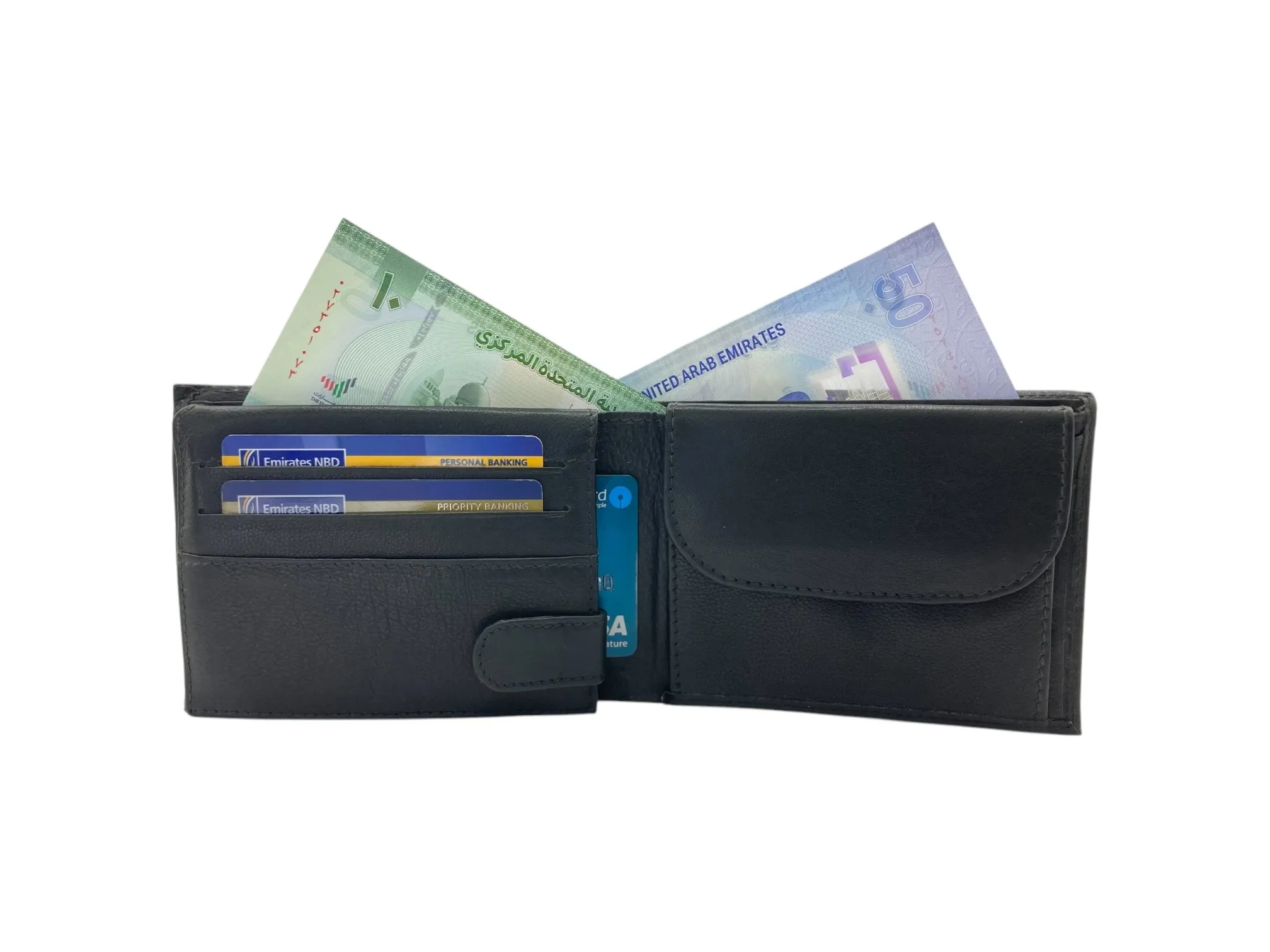 Top Grain Napa Leather Card & Coin Billfold Wallet # 562