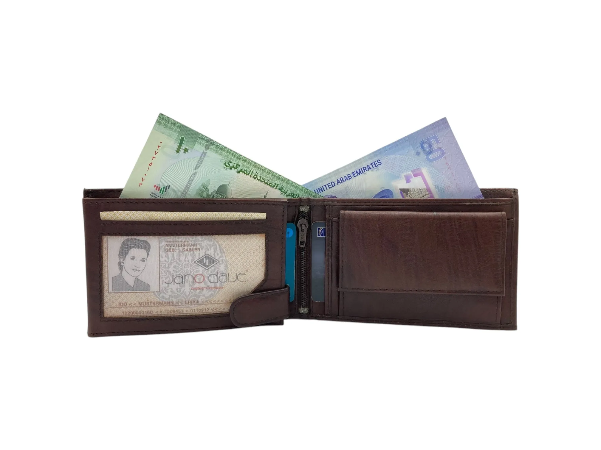 Top Grain Napa Leather Card & Coin Billfold Wallet # JD-1012