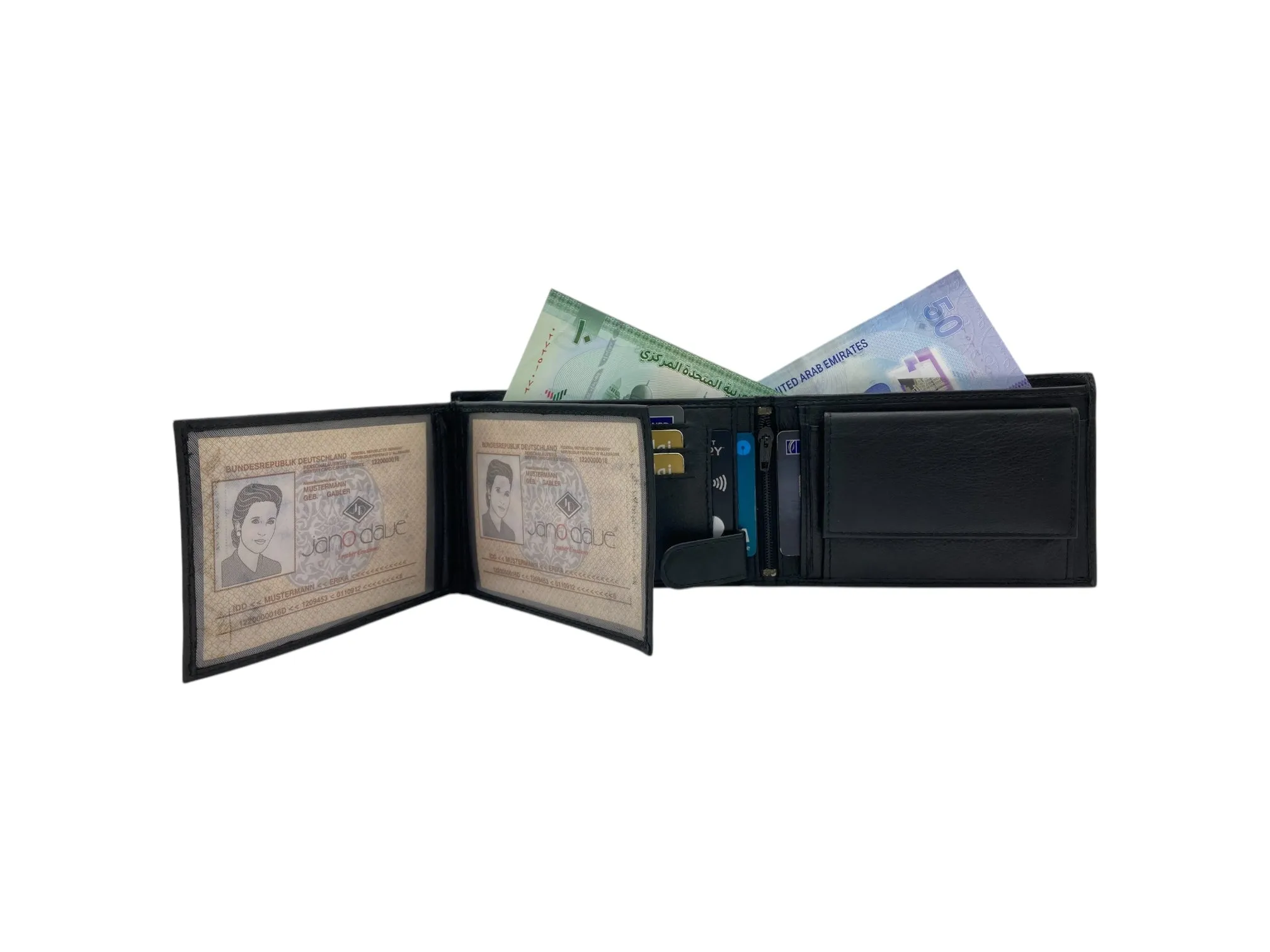 Top Grain Napa Leather Card & Coin Billfold Wallet # JD-1012