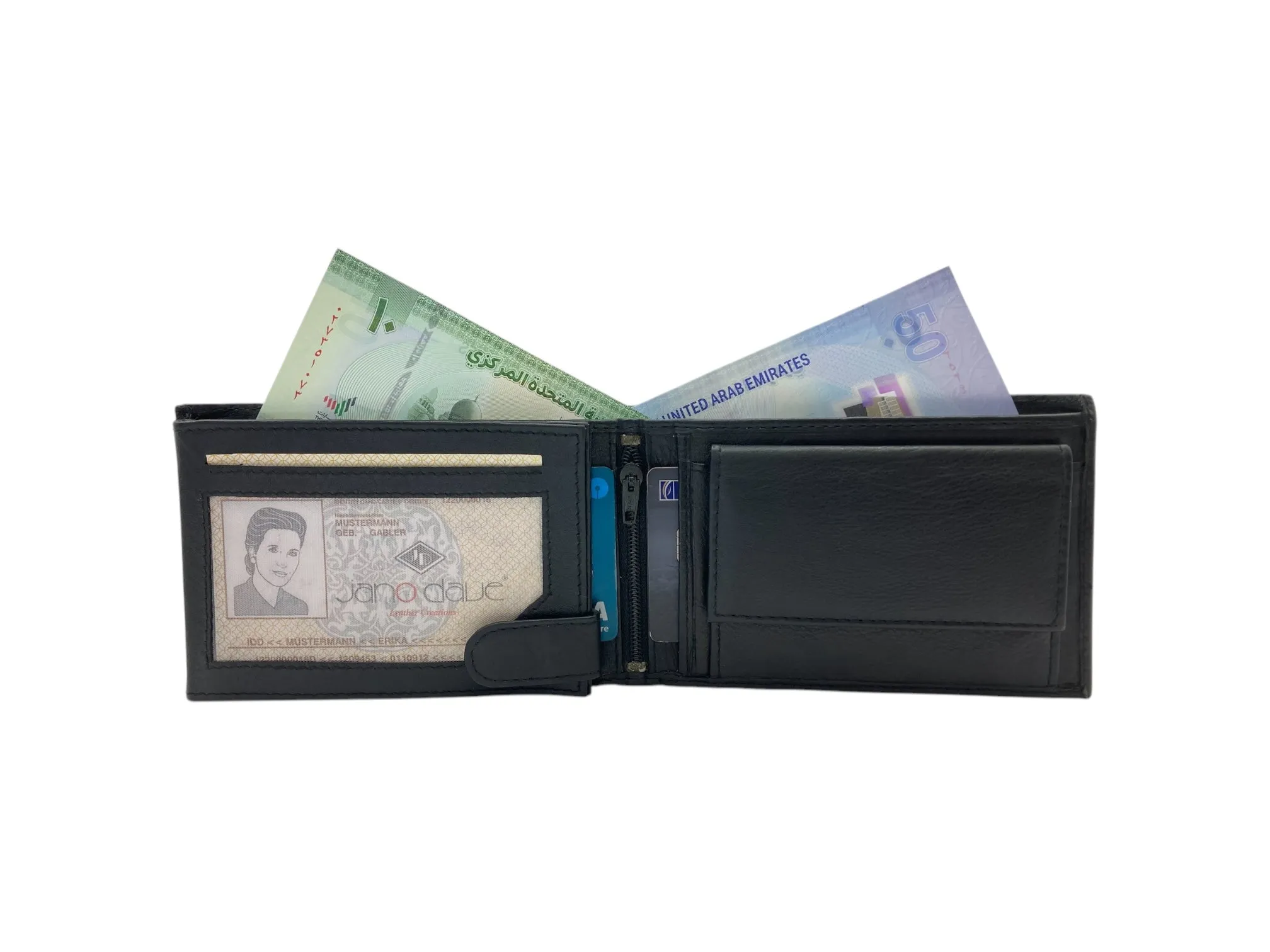 Top Grain Napa Leather Card & Coin Billfold Wallet # JD-1012