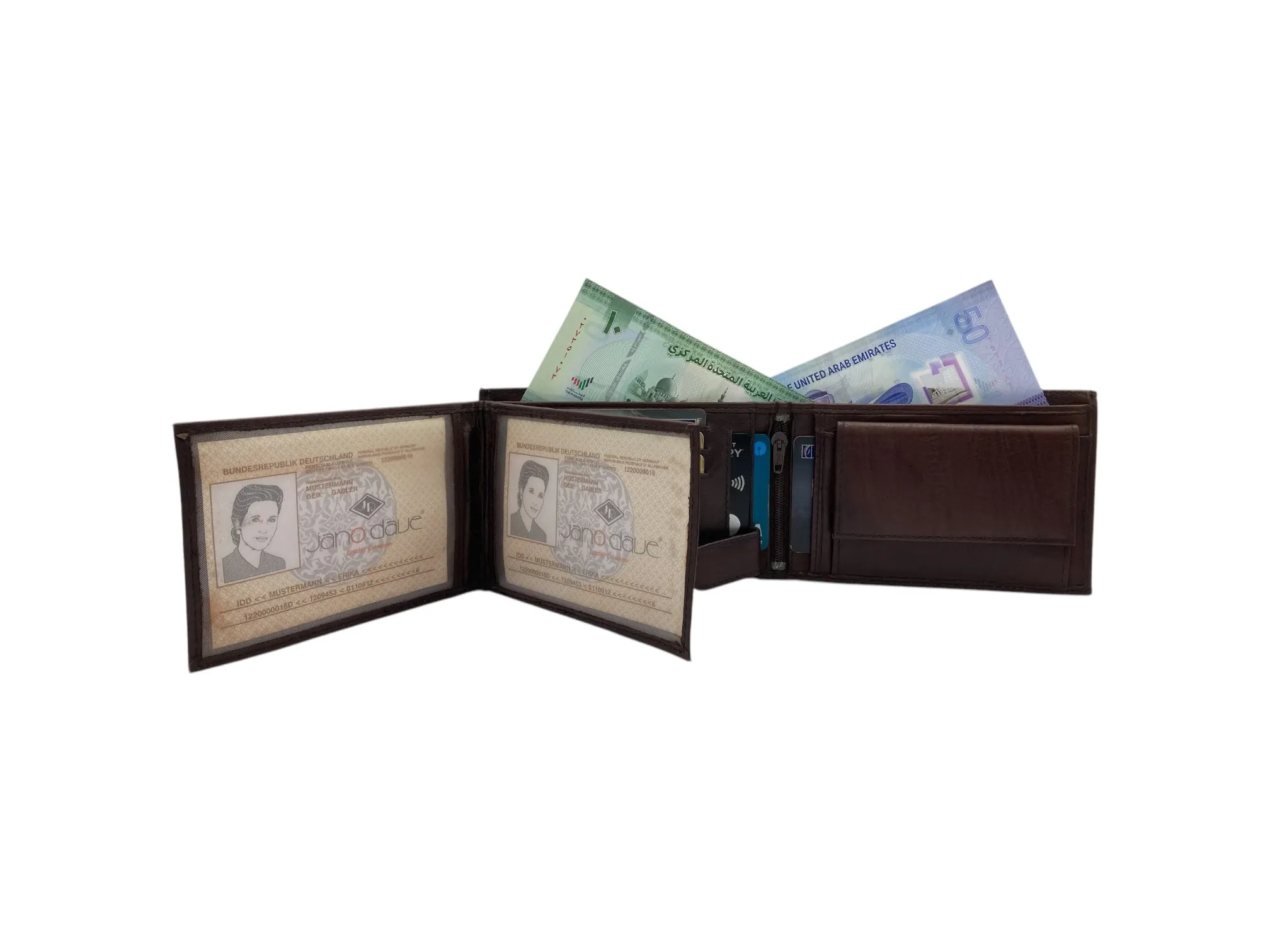 Top Grain Napa Leather Card & Coin Billfold Wallet # JD-1012