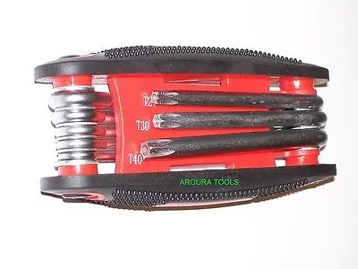TORX HEAD KEYS 8 pc SET, SECURITY TIPS- FOLD AWAY TYPE - NEW
