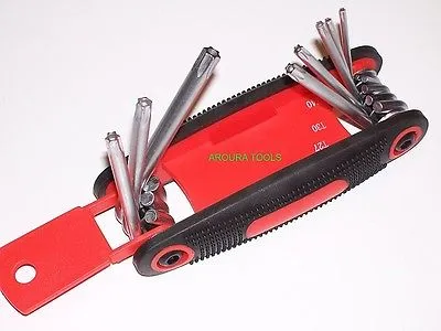 TORX HEAD KEYS 8 pc SET, SECURITY TIPS- FOLD AWAY TYPE - NEW