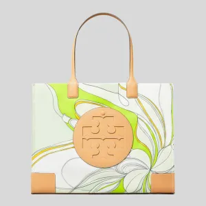 TORY BURCH Ella Tulip Printed Tote Bag Green Multi RB-88237