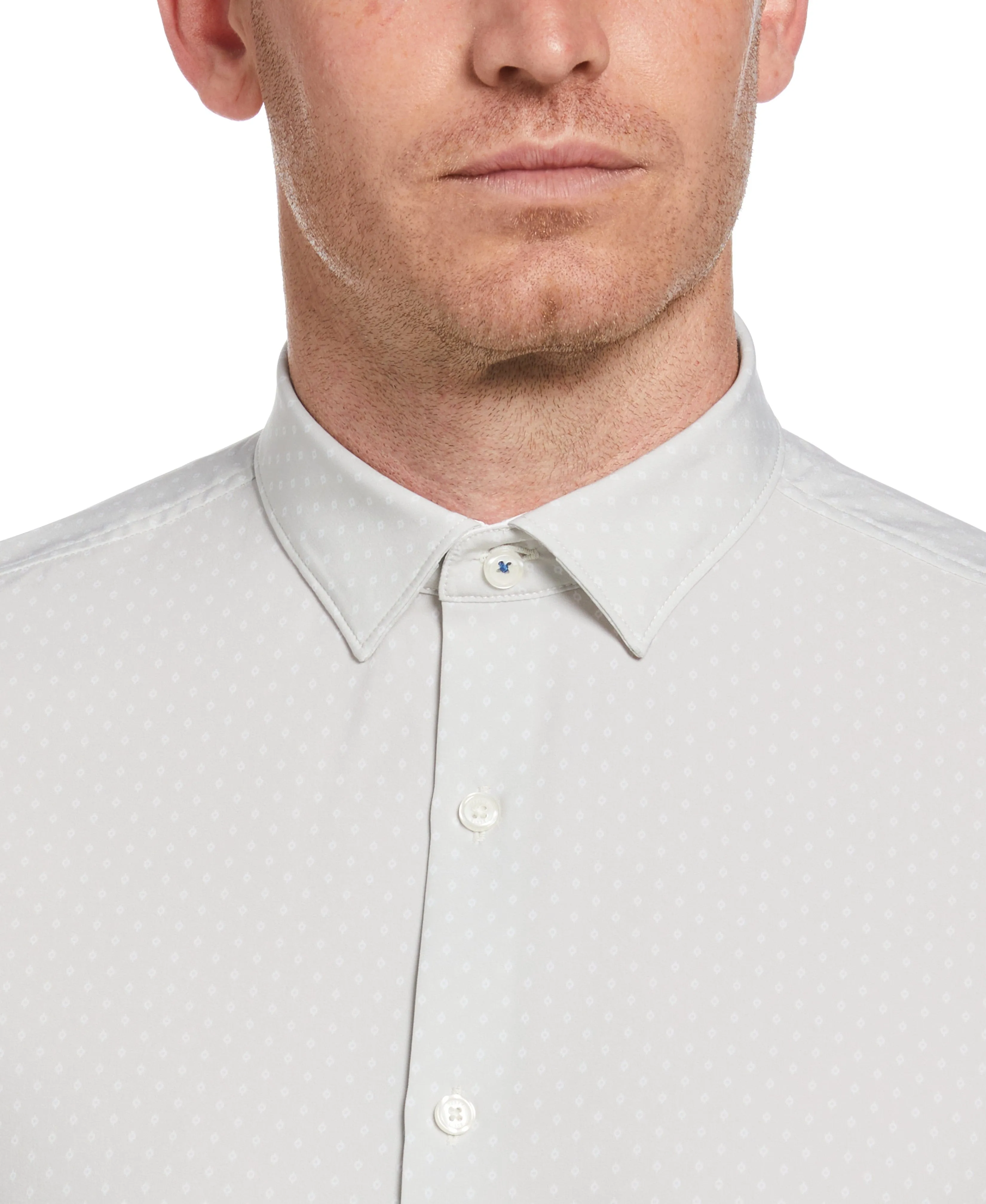 Total Stretch Geo Polka Dot Print Shirt
