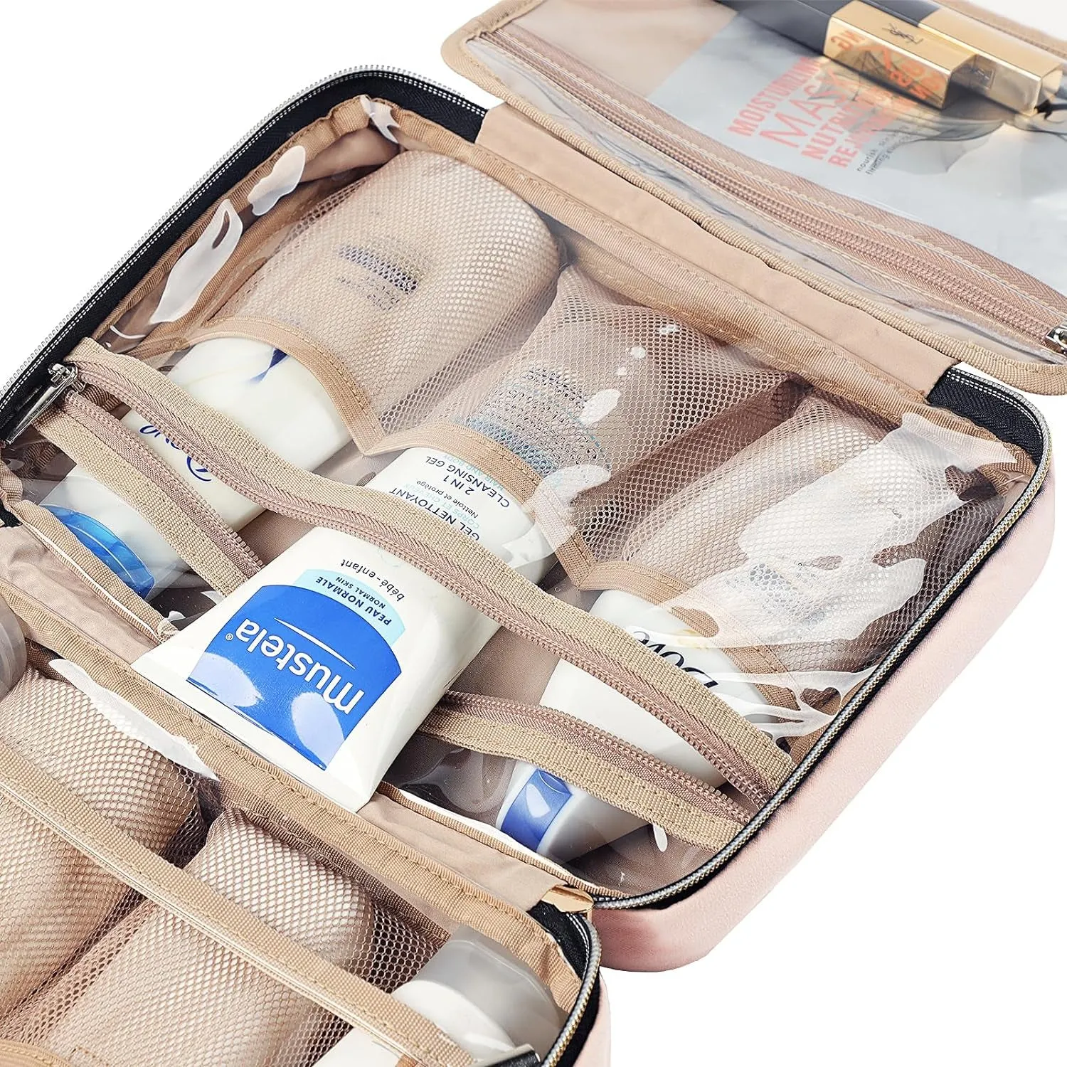 Travel Toiletry Bag for women Hanging Organizer, Pink