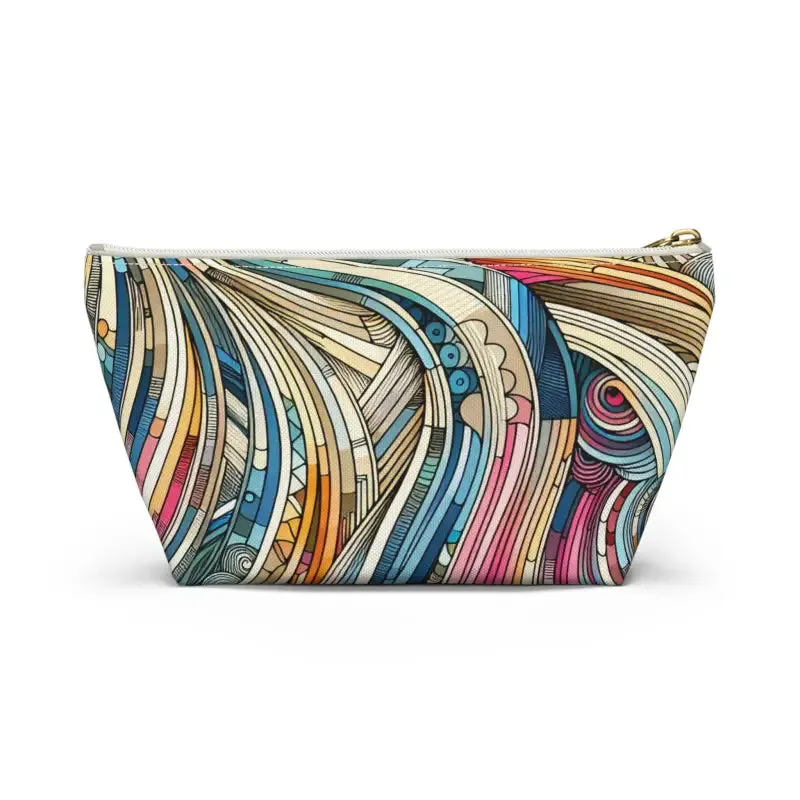 Trendy Fashion Travel Pouches with Abstract Stripes