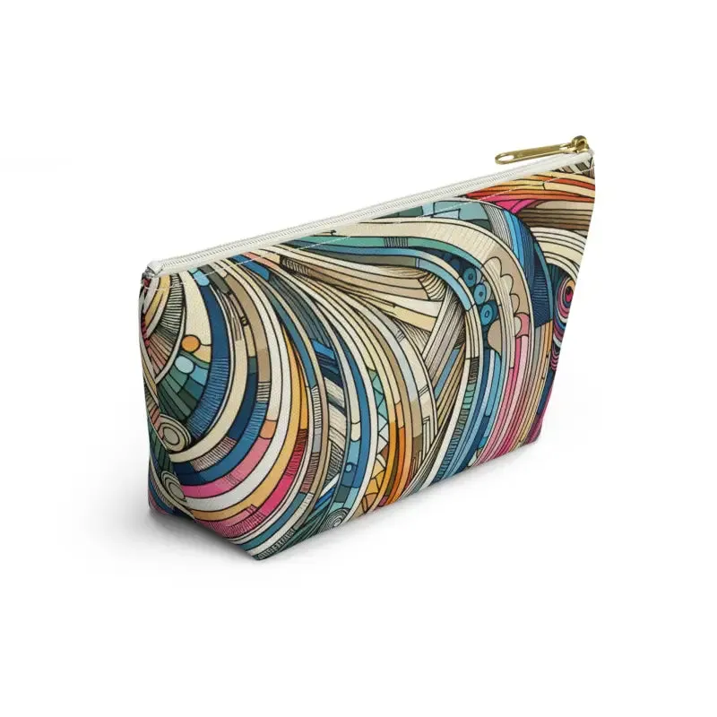 Trendy Fashion Travel Pouches with Abstract Stripes