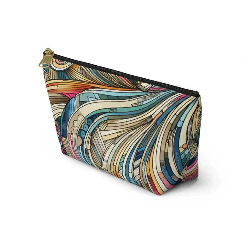 Trendy Fashion Travel Pouches with Abstract Stripes