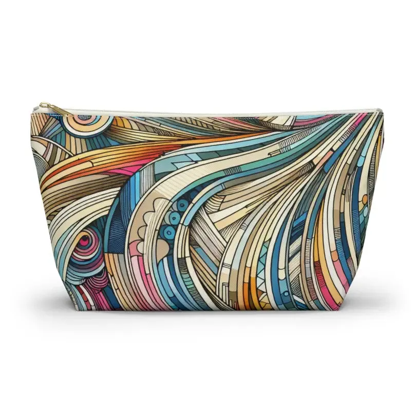 Trendy Fashion Travel Pouches with Abstract Stripes