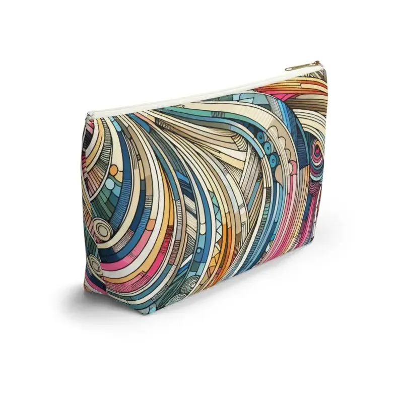 Trendy Fashion Travel Pouches with Abstract Stripes