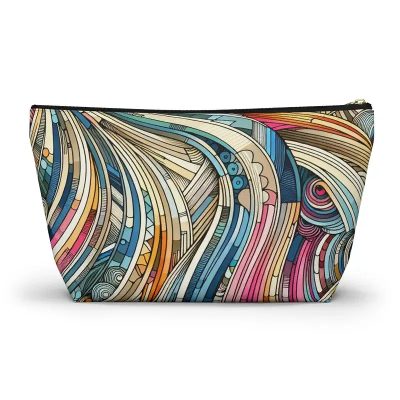 Trendy Fashion Travel Pouches with Abstract Stripes
