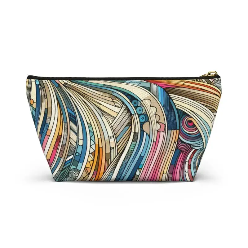 Trendy Fashion Travel Pouches with Abstract Stripes