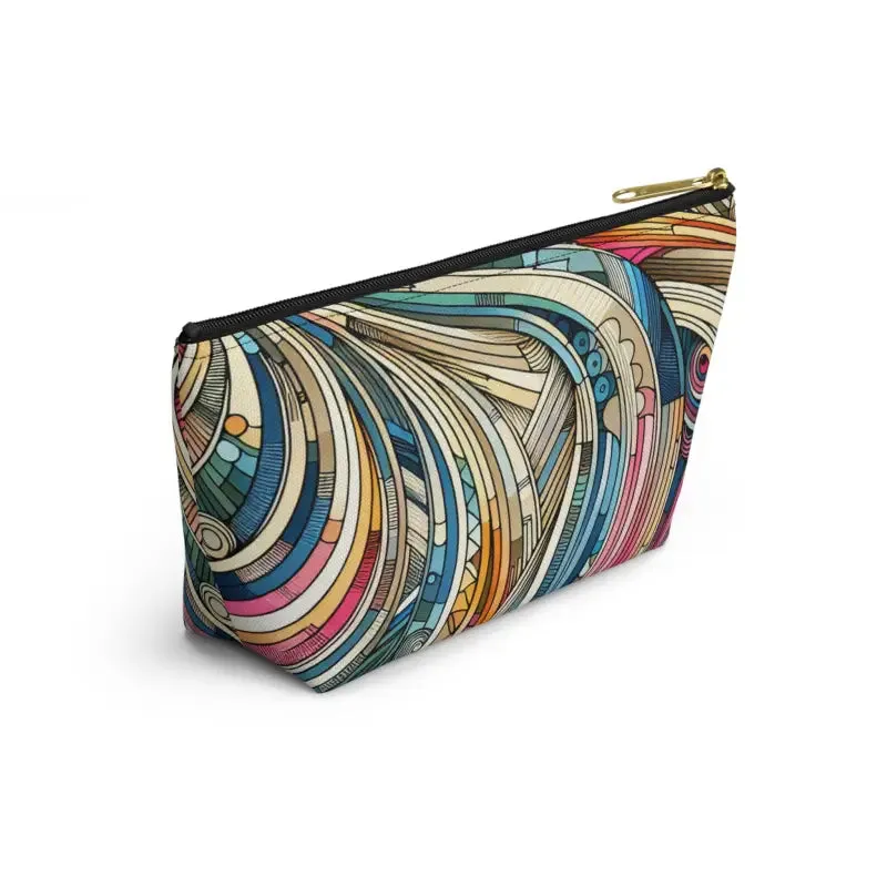 Trendy Fashion Travel Pouches with Abstract Stripes