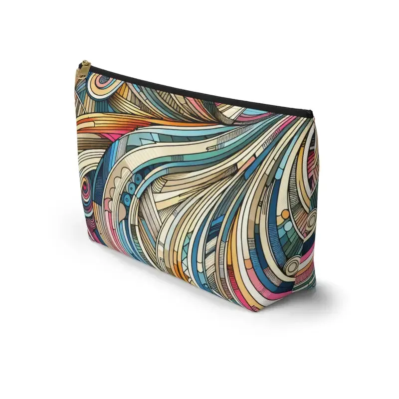 Trendy Fashion Travel Pouches with Abstract Stripes