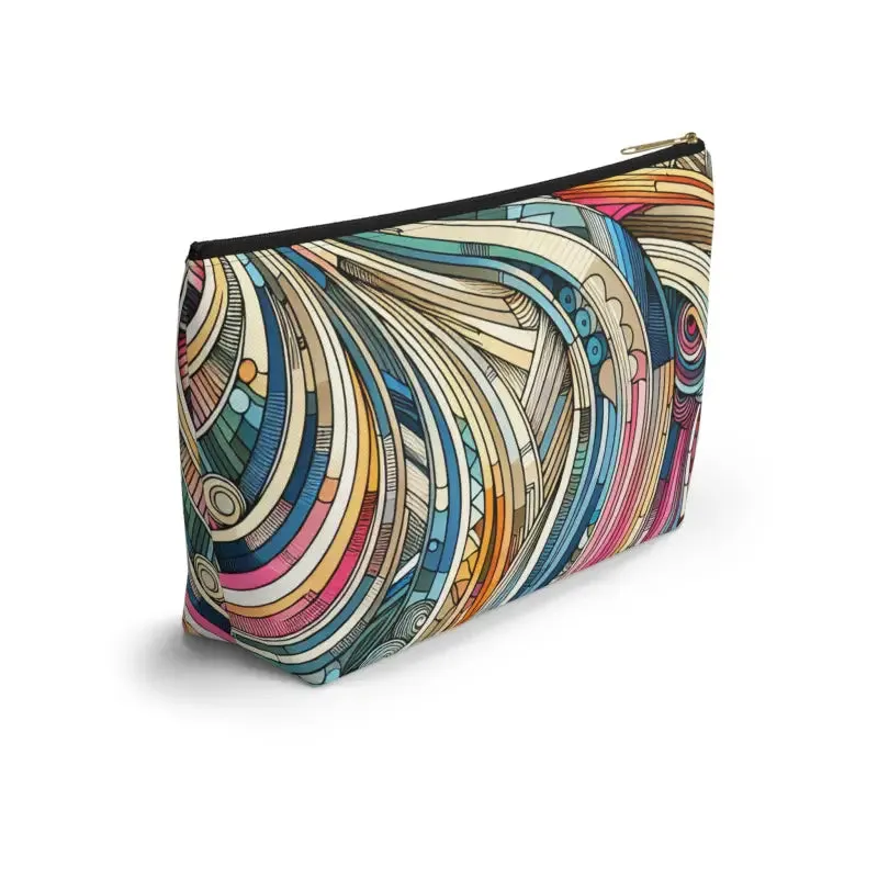 Trendy Fashion Travel Pouches with Abstract Stripes