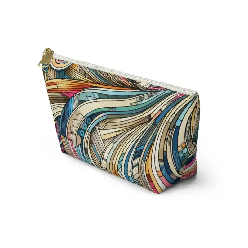 Trendy Fashion Travel Pouches with Abstract Stripes