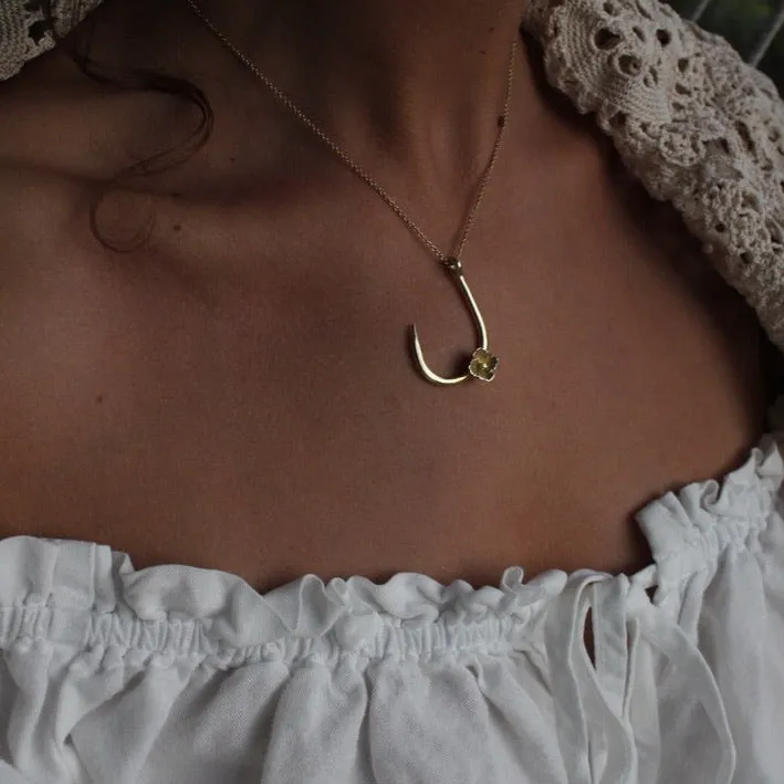 Tuna Hook Necklace with a Cosmo Flower