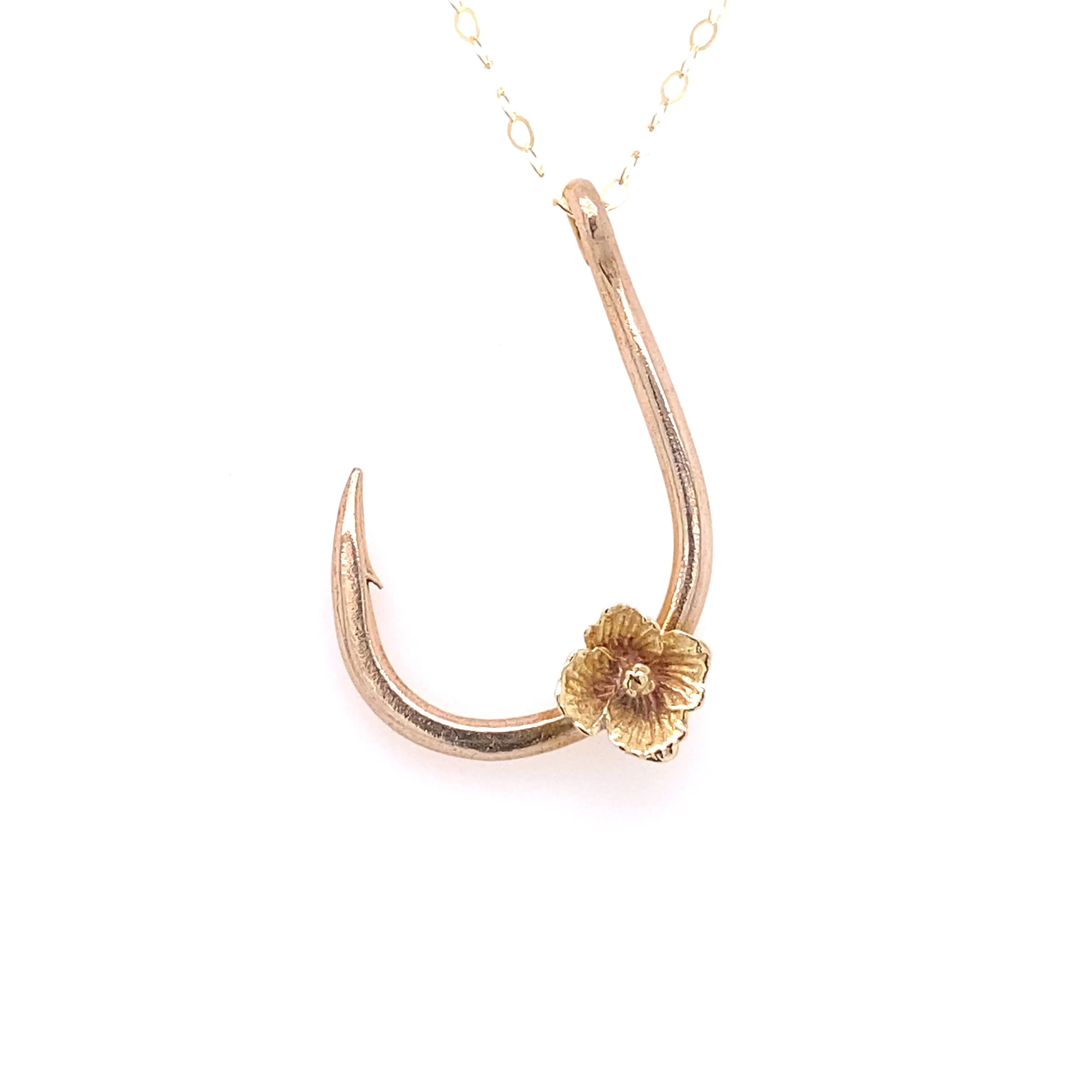 Tuna Hook Necklace with a Cosmo Flower