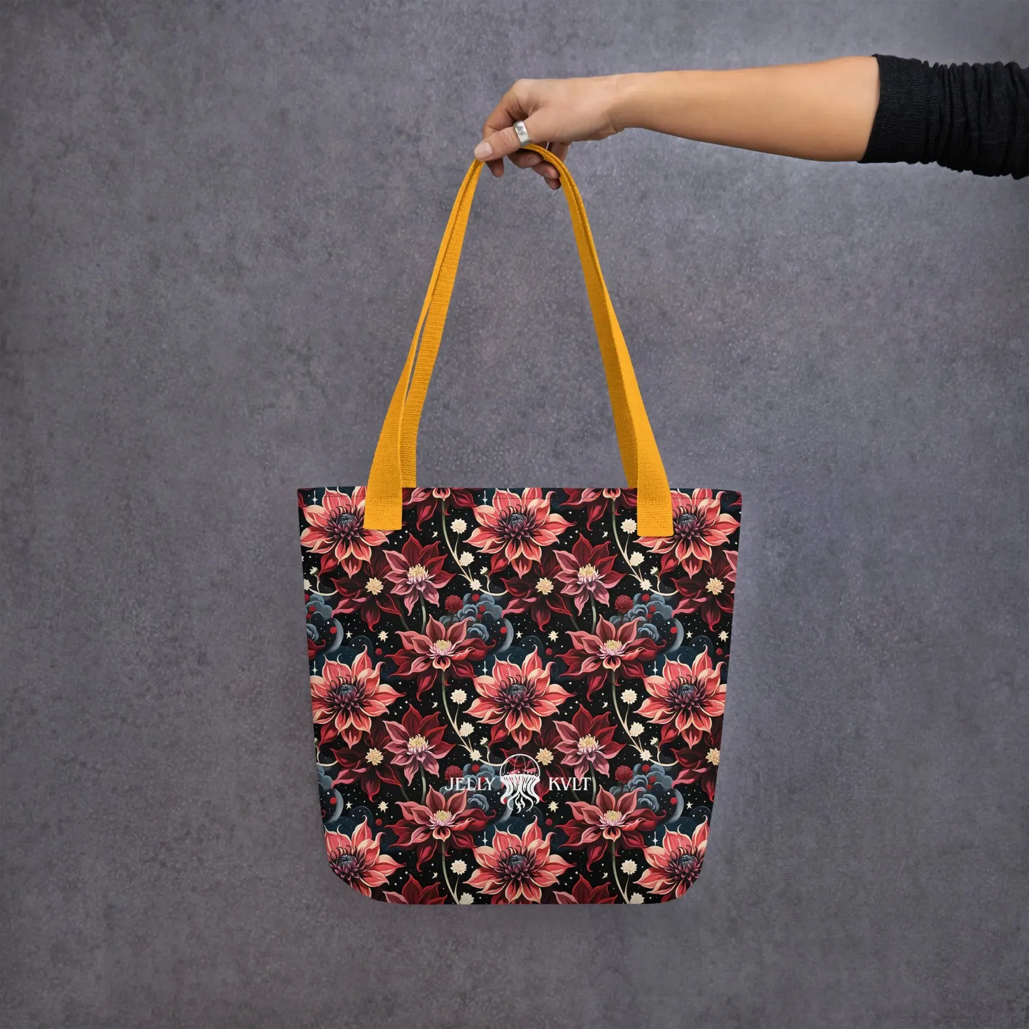 Twilight Dahlia tote bag