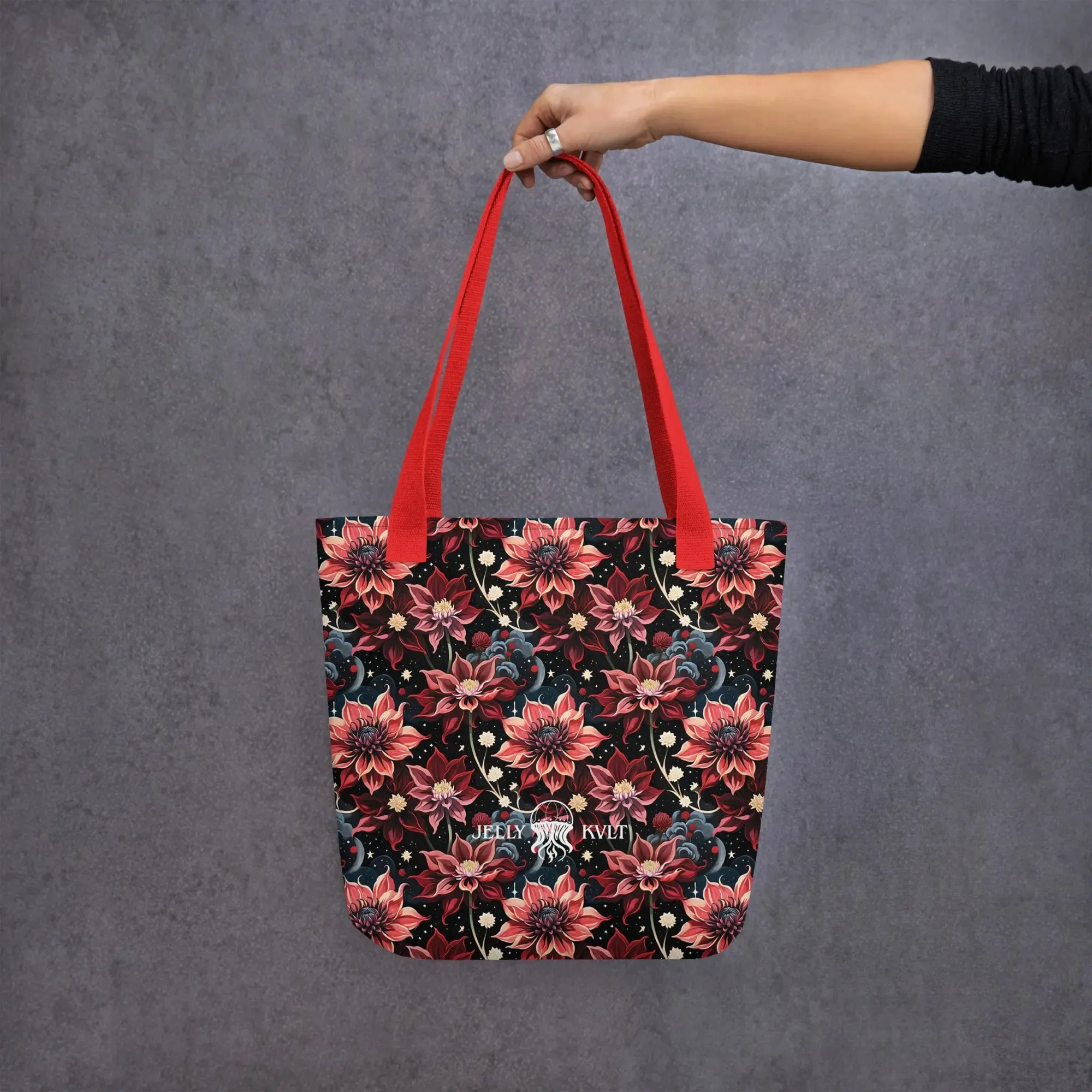 Twilight Dahlia tote bag