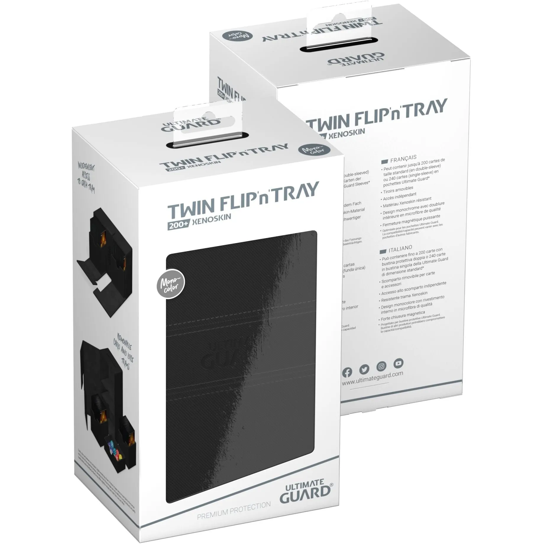 Twin Flip'n'Tray Xenoskin 200  Black Monocolor